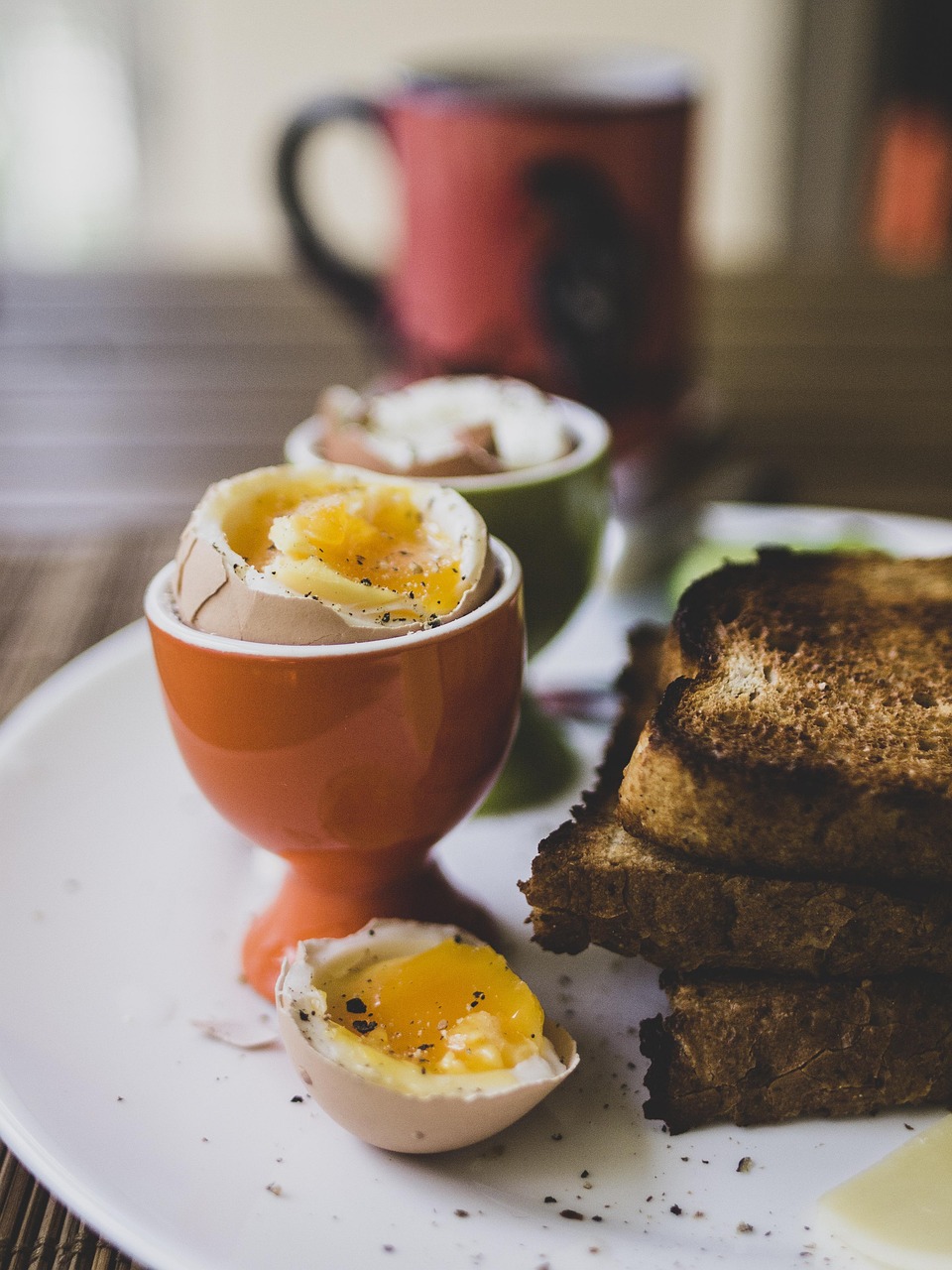 Soft Boiled Egg with Whole Wheat Toast Soldiers