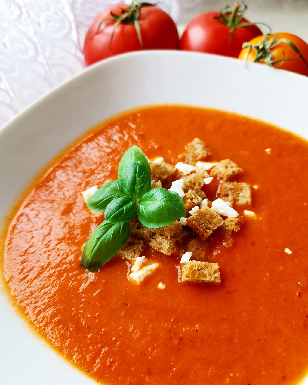 Creamy Homemade Tomato Soup with Grilled Cheese