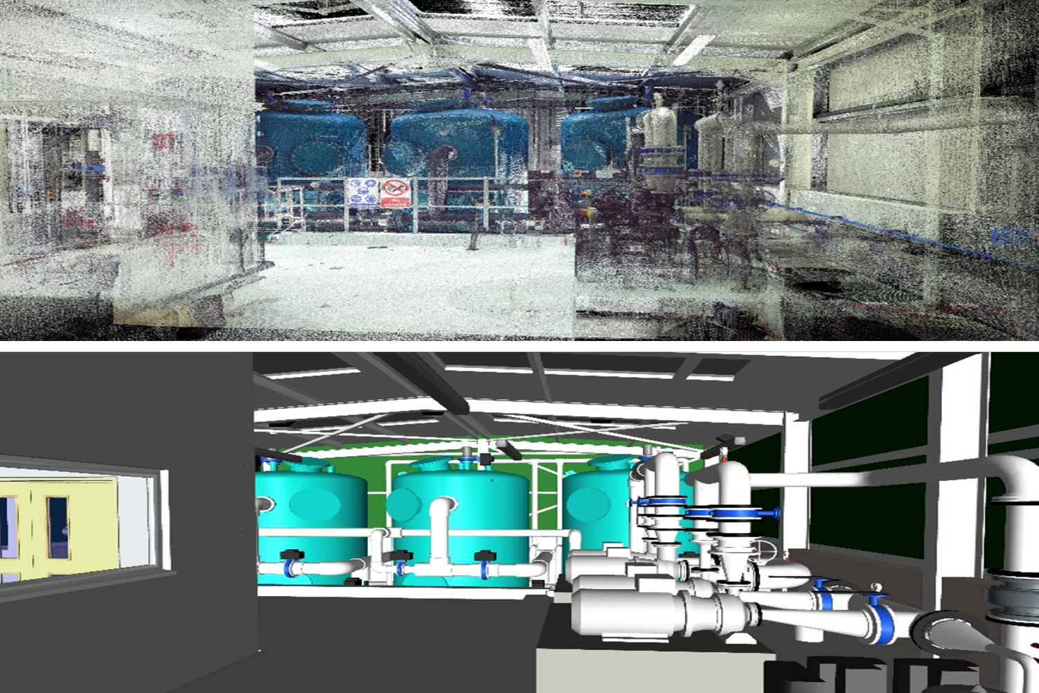 water treatment plant scan to bim